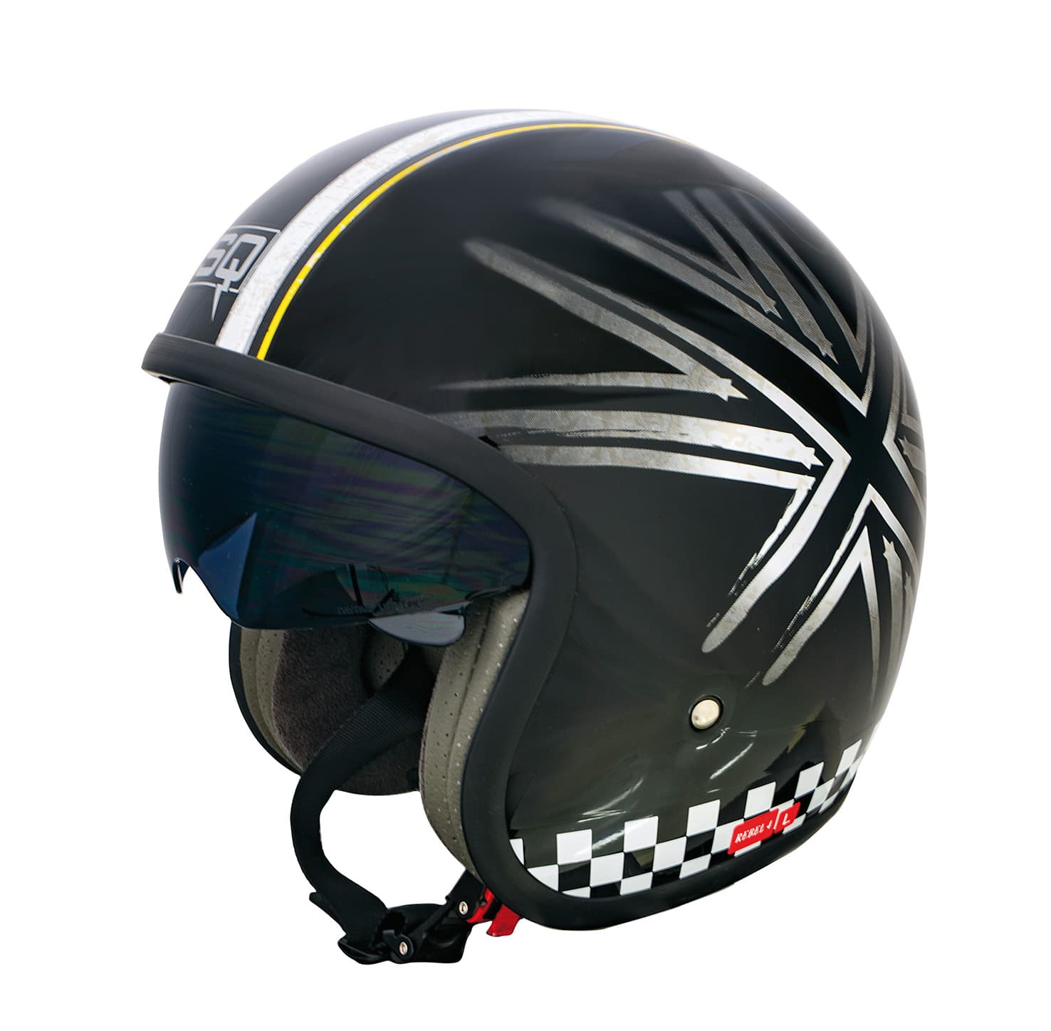 HELM REBEL 4 black/silver/yellow XS