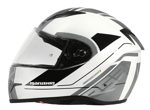 Marushin FullFace RS3, Techno white/grey M