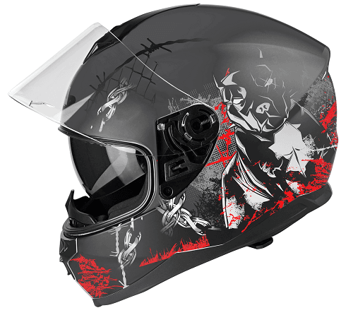 LZR FullFace FH3 Pitbull 3 Black - Red - White - Matt / S
