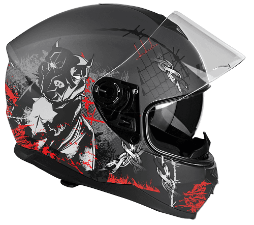 LZR FullFace FH3 Pitbull 3 Black - Red - White - Matt / S
