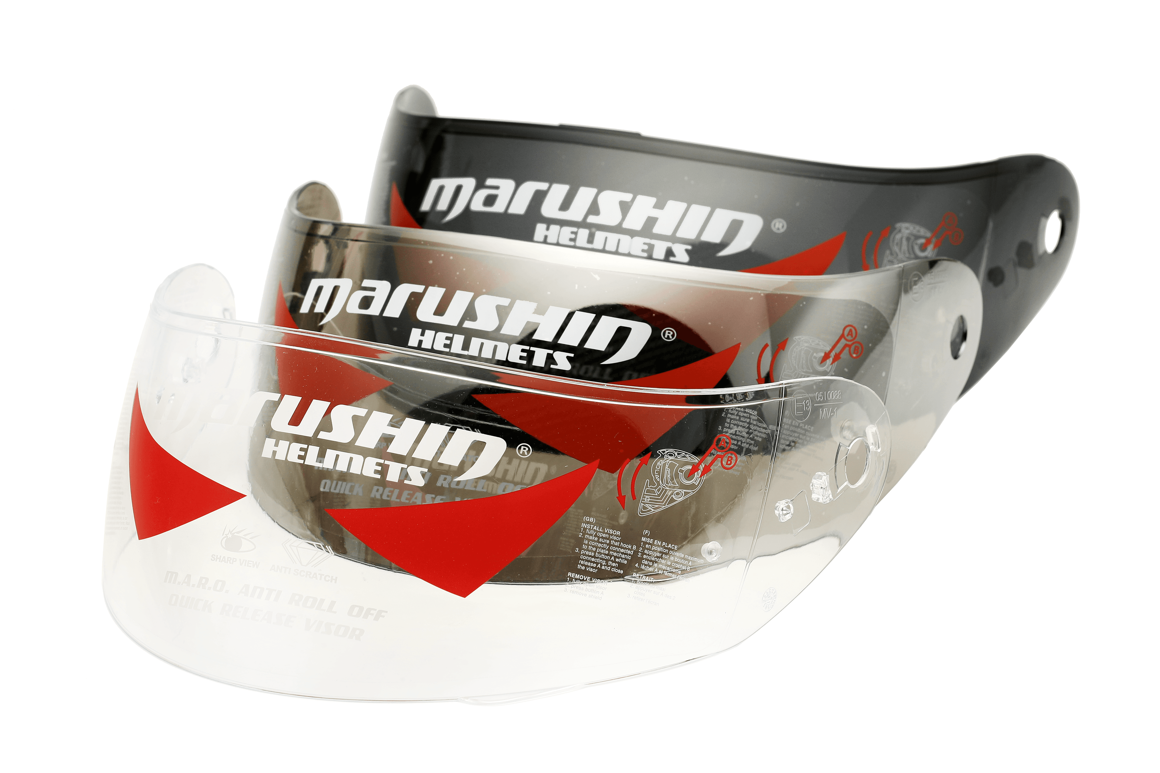 Marushin Visier 999RS, RS3, M-410 NX-Evo visor, clear